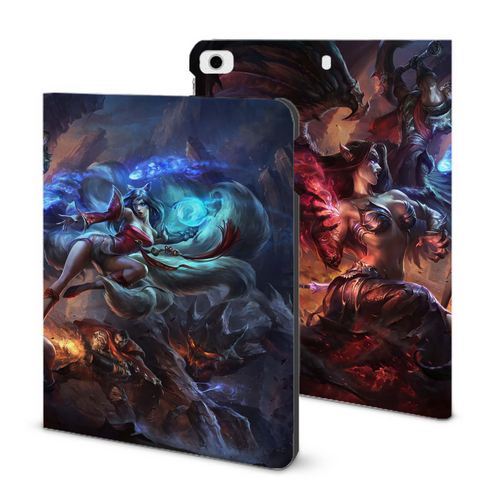 （画像用） リーグ・オブ・レジェンド League of Legends LOL IPad ケース ブック型 PUレザー TPU 耐衝撃 軽量 薄型 ペン収納なし 全面保護 IPad 各モデル対応